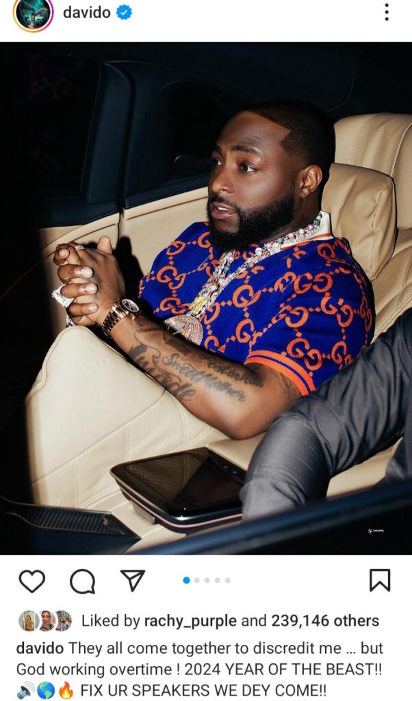 Davido cryptic message