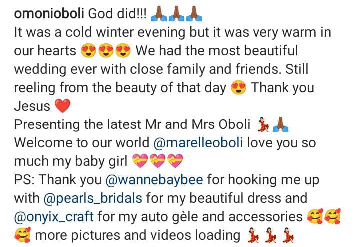 Omoni Oboli's son, Tobe gets married