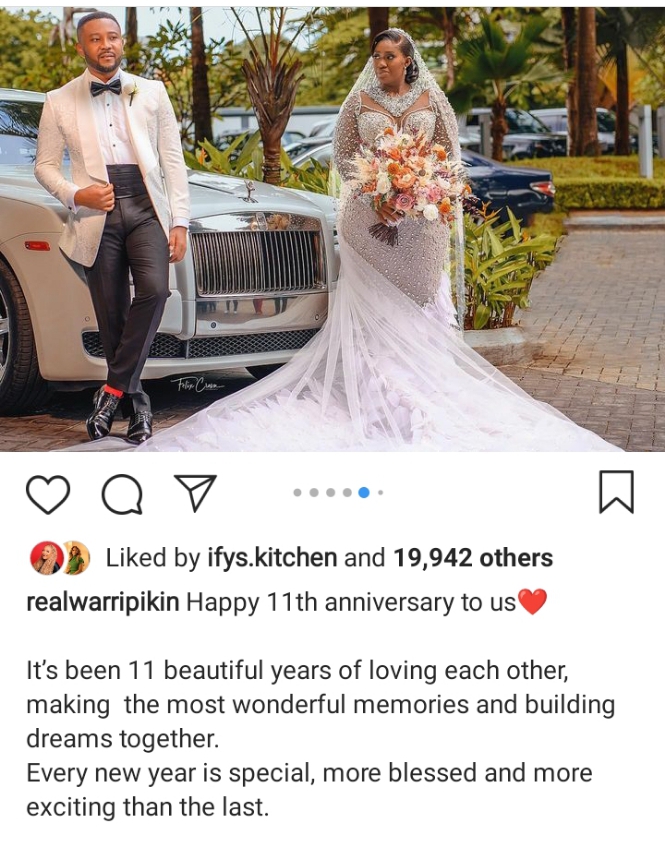 Real Warri Pikin celebrate 11th anniversary with husband 