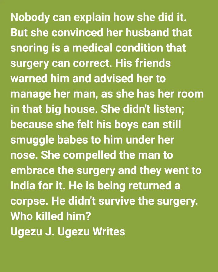 "Who killed him?" – Ugezu Ugezu narrates how man dies after wife propelled him to undergo palatal sugery