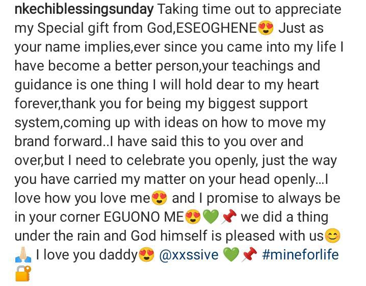 Nkechi Blessing leaves fans gushing as she pens romantic note to boyfriend, Xxssive