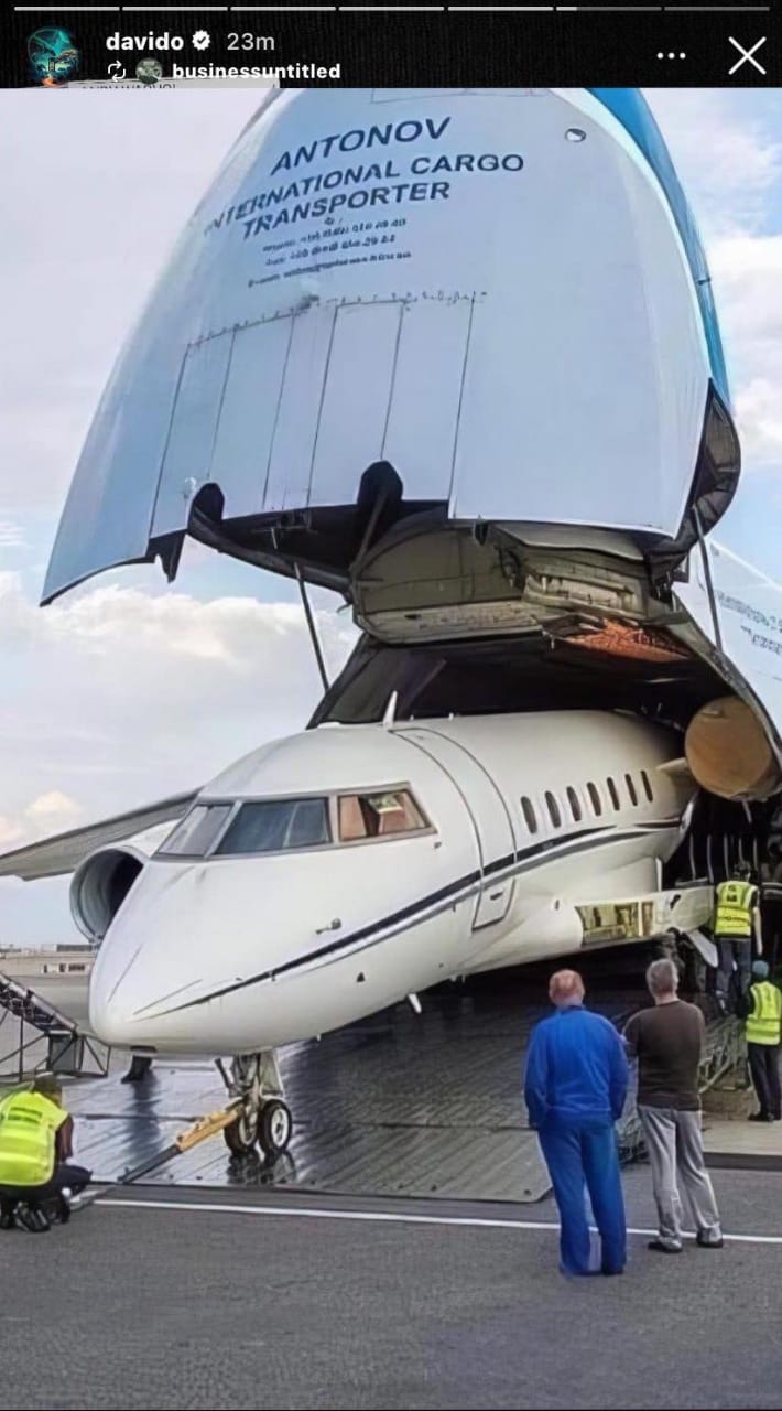 Davido's private jet allegedly arrives in Nigeria